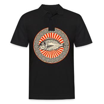Poisson Poisson Nature Ange Fisher Vintage - Polo Homme - noir - Devant - Kai (181cm)