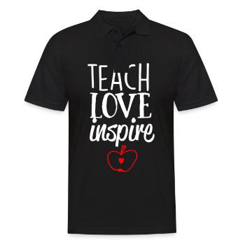 Lehrer Geschenk Bildung Schule Sprüche Lehramt - Männer Poloshirt - Schwarz - Vorne - Kai (181cm)