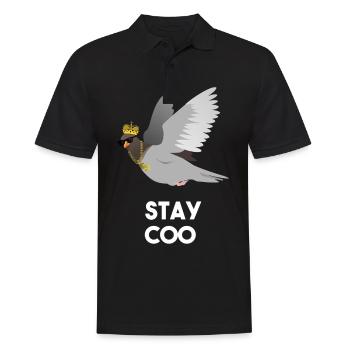 Cool Funny Pigeon Stay Coo Sunglasses Crown Gold - Männer Poloshirt - Schwarz - Vorne - Kai (181cm)