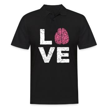 IQ Gehirn Intelligenz Wissen Lernen Lehrer - Männer Poloshirt - Schwarz - Vorne - Kai (181cm)