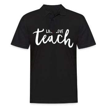 Lehrer Geschenk Bildung Schule Sprüche Lehramt - Männer Poloshirt - Schwarz - Vorne - Kai (181cm)