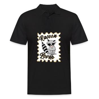 Racoon Lover - Men's Polo Shirt - black - Front - Kai (181cm)