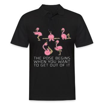 Flamingo Dire drôle Cadeau de yoga Pilates - Polo Homme - noir - Devant - Kai (181cm)