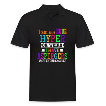 Asperger Ich bin nicht unhöflich Hyper oder seltsames Geschenk - Männer Poloshirt - Schwarz - Vorne - Kai (181cm)