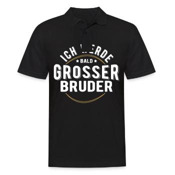großer Bruder Schnuller Geschenk Schwangerschaft - Männer Poloshirt - Schwarz - Vorne - Kai (181cm)