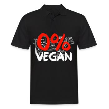0% VEGAN - Männer Poloshirt - Schwarz - Vorne - Kai (181cm)