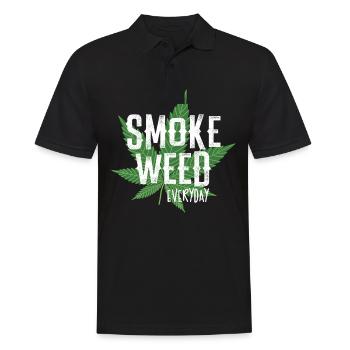 Smoke Weed Everyday - Männer Poloshirt - Schwarz - Vorne - Kai (181cm)