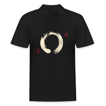Zen Enso Buddhism Circle - Buddha Om Buddhist - Männer Poloshirt - Schwarz - Vorne - Kai (181cm)