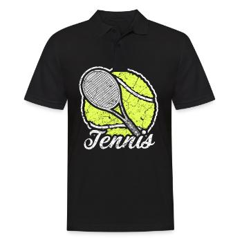 Raquette de tennis avec balle de tennis - Polo Homme - noir - Devant - Kai (181cm)