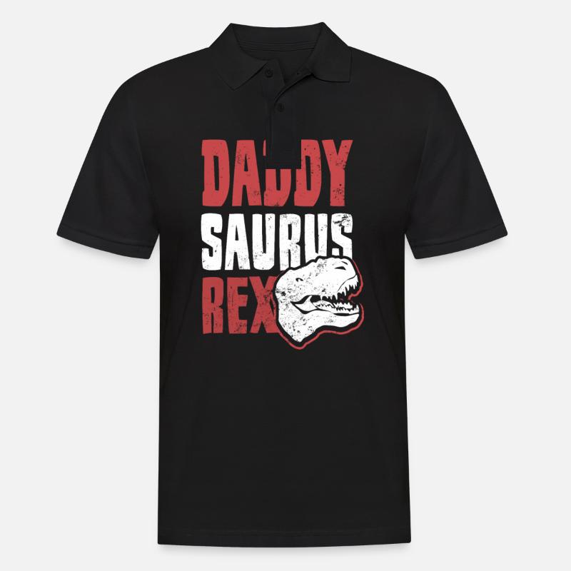 Pappasaurus Rez Daddy Geschenk - Männer Poloshirt - Schwarz
