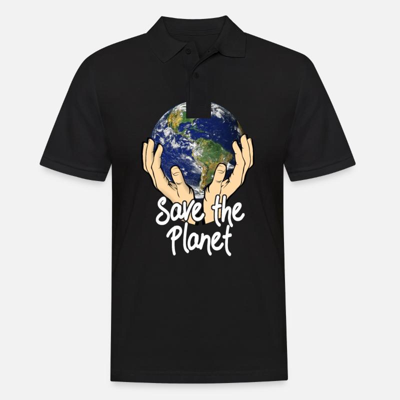 Save The Planet - Männer Poloshirt - Schwarz