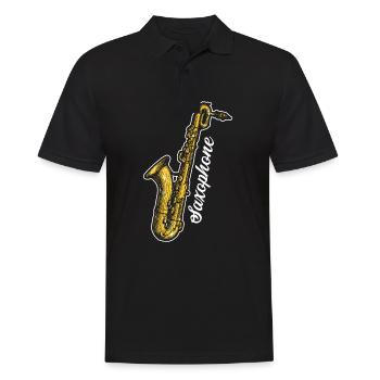 Saxophone Saxophone Jazz Blues Soul America Retro - Polo Homme - noir - Devant - Kai (181cm)