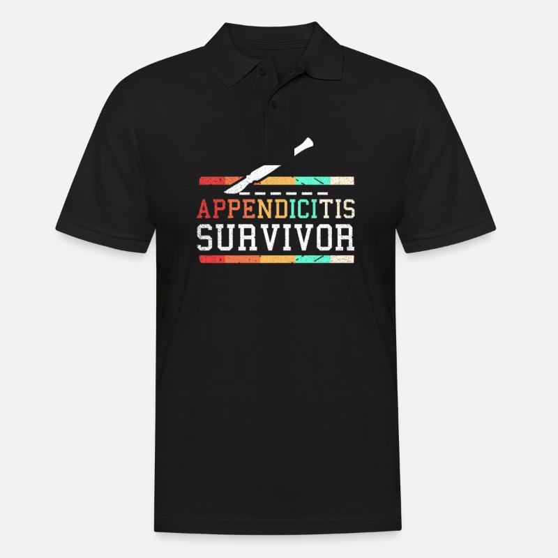 Appendicitis-Infektion-Überlebendgeschenk - Männer Poloshirt - Schwarz
