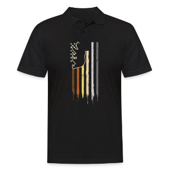 Gay Daddy Pride Bear Patriotic US Flag Gift - Men's Polo Shirt - black - Front - Kai (181cm)
