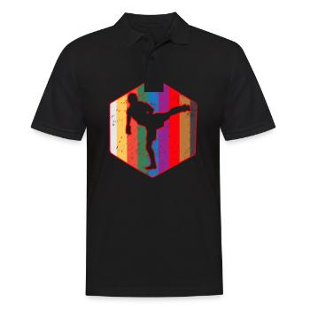 Taekwondo Vintage Retro Gift - Men's Polo Shirt - black - Front - Kai (181cm)