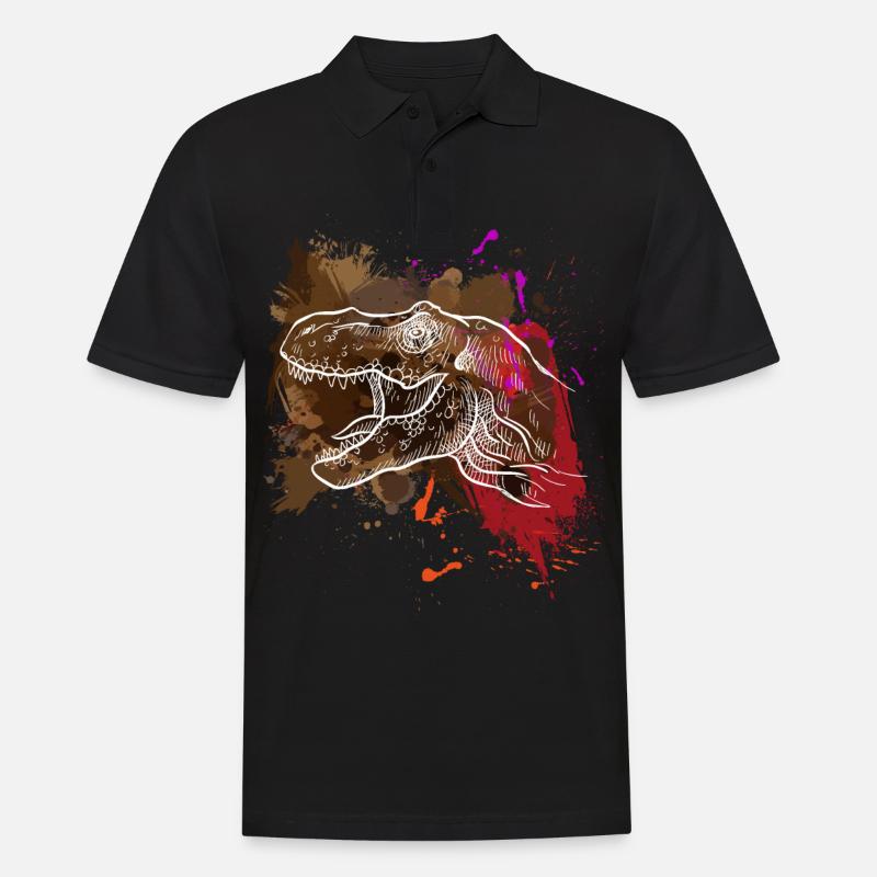 Dinosaurier Dino - Männer Poloshirt - Schwarz