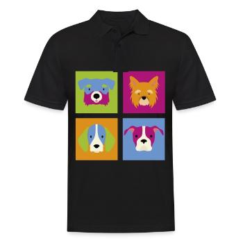 Hund und Hunde - Männer Poloshirt - Schwarz - Vorne - Kai (181cm)