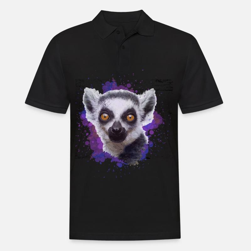 Lemur - Männer Poloshirt - Schwarz