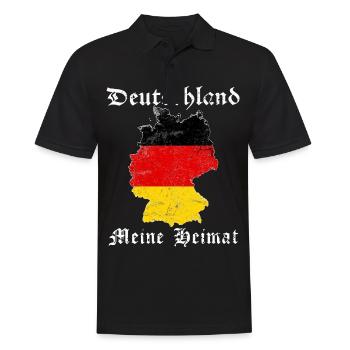 Deutschland - Männer Poloshirt - Schwarz - Vorne - Kai (181cm)