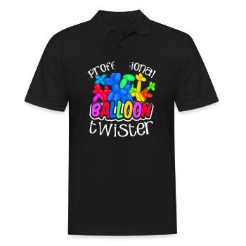 Ballon Tier Professional Ballon Tier Geschenk - Männer Poloshirt - Schwarz - Vorne - Kai (181cm)