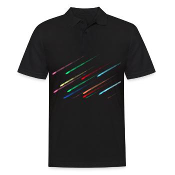 Beautiful colorful meteorite chill gift idea - Men's Polo Shirt - black - Front - Kai (181cm)