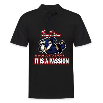 jiu jitsu Hobby - Freizeit - Männer Poloshirt - Schwarz - Vorne - Kai (181cm)