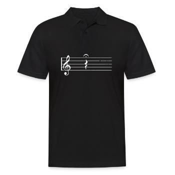 Klassische Musik Pun be Quiet Quarter Rest Geschenk - Männer Poloshirt - Schwarz - Vorne - Kai (181cm)