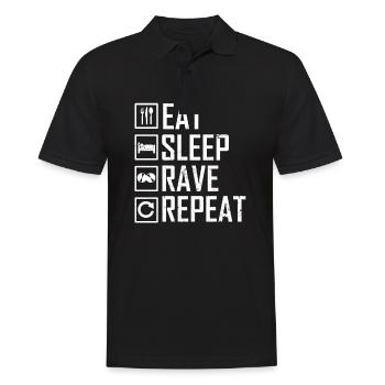 Edm Rave Eat Sleep Rave Répéter - Polo Homme - noir - Devant - Kai (181cm)