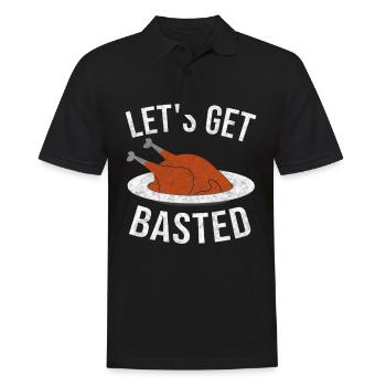 Let's Get Basted Shirt Thanksgiving Turkey Style - Men's Polo Shirt - black - Front - Kai (181cm)