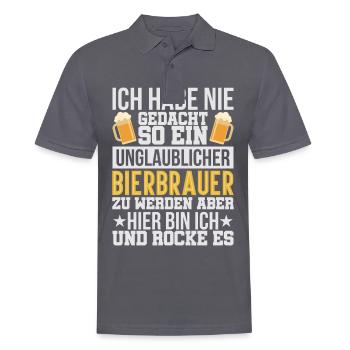 Incredible beer brewer - Men's Polo Shirt - charcoal grey - Front - Nico (186cm)