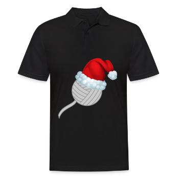Christmas Wool Knitting Funny Shirt Gift - Men's Polo Shirt - black - Front - Kai (181cm)