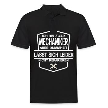 Mechaniker - Männer Poloshirt - Schwarz - Vorne - Kai (181cm)