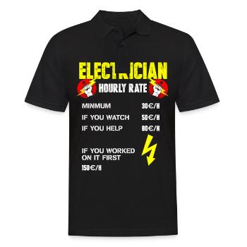 Electrician Hourly Rate - Men's Polo Shirt - black - Front - Kai (181cm)