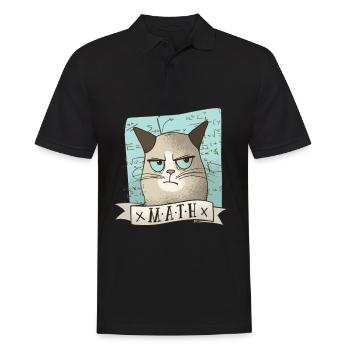 Mathe Nachhilfe Katze Lehrer Tshirt Geschenk - Männer Poloshirt - Schwarz - Vorne - Kai (181cm)