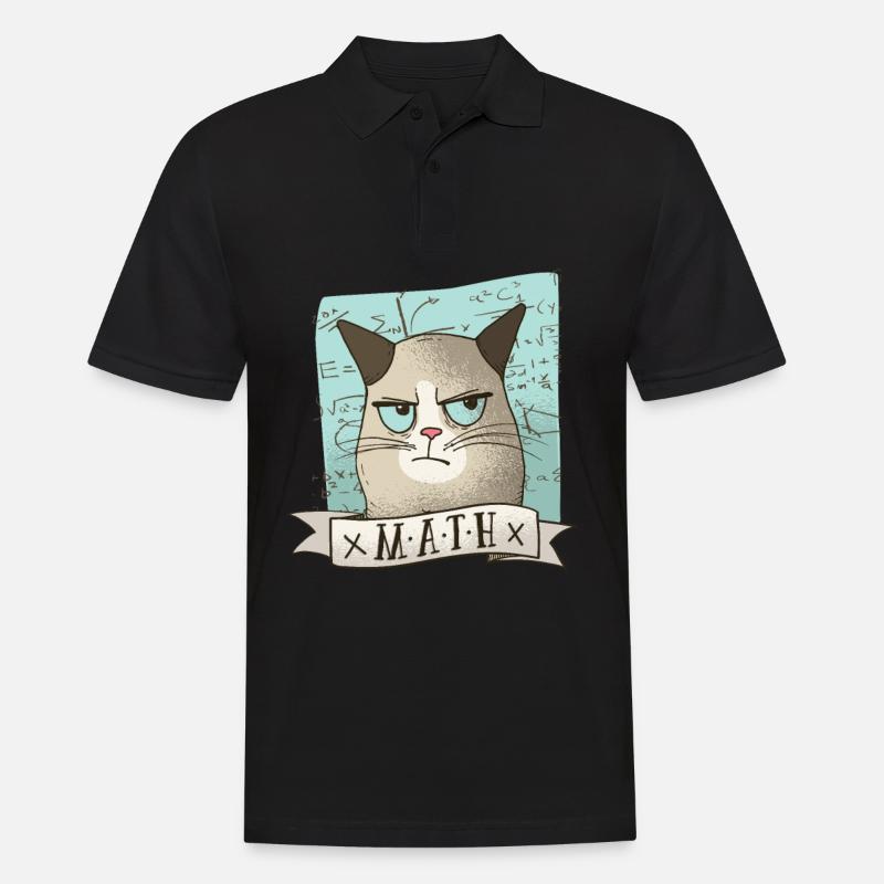 Mathe Nachhilfe Katze Lehrer Tshirt Geschenk - Männer Poloshirt - Schwarz