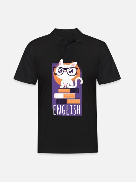 Engelsk oversætter kat tshirt gave - Herre poloshirt - sort
