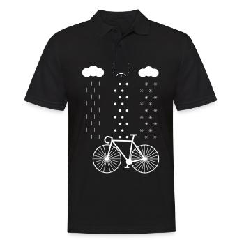 Radfahren, All Wetter Radfahrer,Regen,Schnee,Sonne - Männer Poloshirt - Schwarz - Vorne - Kai (181cm)