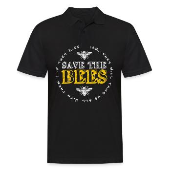 Save The Bees | Bienen Imker Honig Natur Geschenk - Männer Poloshirt - Schwarz - Vorne - Kai (181cm)