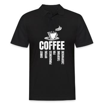 Cadeau Femme Café Et Jésus De Pasteur - Polo Homme - noir - Devant - Kai (181cm)