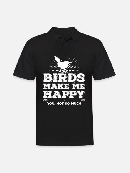 Vögel Vogel Spatz - Männer Poloshirt - Schwarz