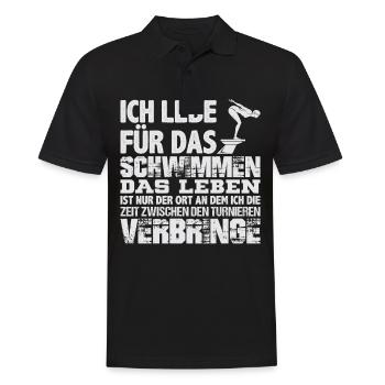 Schwimmen Schwimmer Swimming - Männer Poloshirt - Schwarz - Vorne - Kai (181cm)