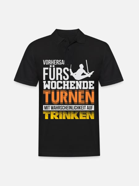 Gymnastics Turnen - Männer Poloshirt - Schwarz