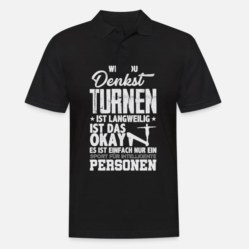 Gymnastics Turnen - Männer Poloshirt - Schwarz