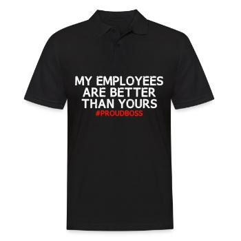 Meilleurs employés - Fier patron | Cadeau d'entreprise Boss - Polo Homme - noir - Devant - Kai (181cm)