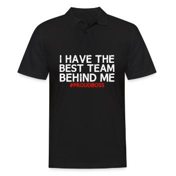 Best Team - Proud Boss | Chef Startup Geschenk - Männer Poloshirt - Schwarz - Vorne - Kai (181cm)