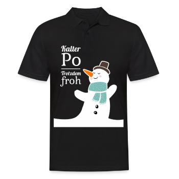 Lustiger Spruch Schneemann Weihnachten Xmas - Männer Poloshirt - Schwarz - Vorne - Kai (181cm)