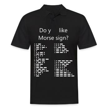 Morse Alphabet with Numbers Tshirt Gift Idea - Men's Polo Shirt - black - Front - Kai (181cm)