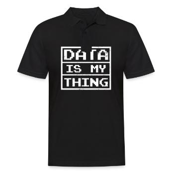 Data Nerd Les données sont mon cadeau - Polo Homme - noir - Devant - Kai (181cm)