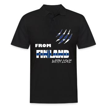 Finland Land und Länder - Männer Poloshirt - Schwarz - Vorne - Kai (181cm)