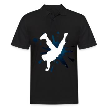 Breakdance Splash - Männer Poloshirt - Schwarz - Vorne - Kai (181cm)